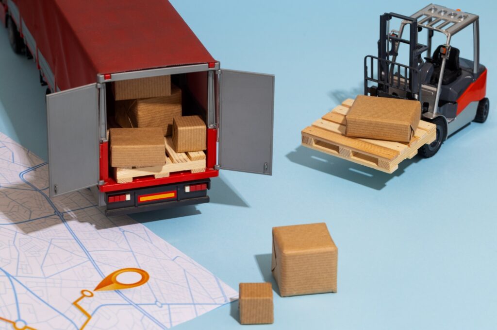 ADR permit documents at a border checkpoint for dangerous goods transport<br>